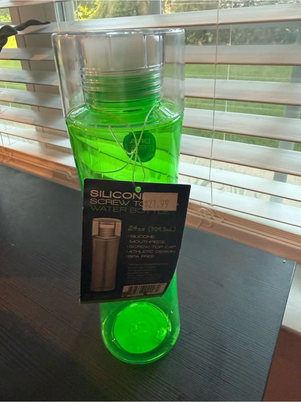 Unbranded Green Silicone Screw-Top Water Bottle
